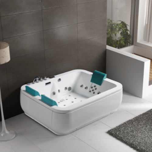 حوض جاكوزي مودرن مقاس 193*153 ماطورين ابيض