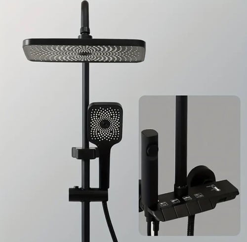 مسطرة نظام شاور اسود مودرن