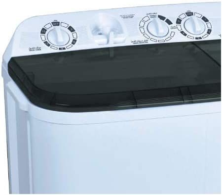 غسالة سوبر جنرال حوضين 6 كيلو - ابيض