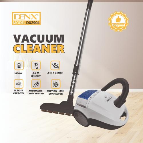 مكنسة كهربائية DENX DX2904 بقوة 1600 واط وسعة 2 لت...
