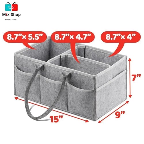 حقيبة تخزين حفاضات الأطفال من اللباد لتخزين الحفاض...