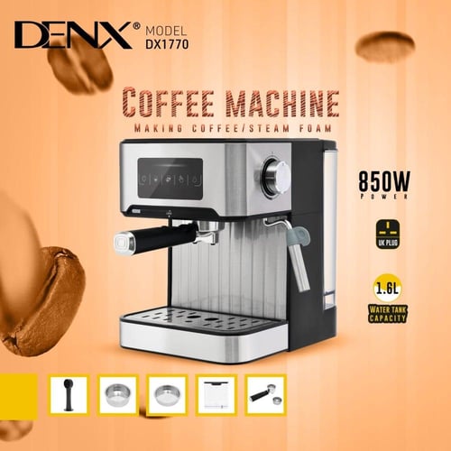 ماكينة صنع القهوة والإسبريسو DENX DX1770 بقوة 850...