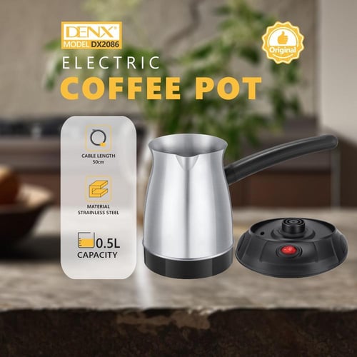 غلاية قهوة كهربائية DENX DX2086 ستانلس ستيل 650 وا...