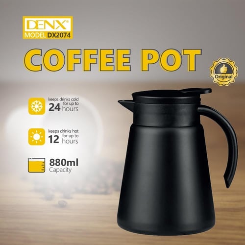 إبريق القهوة DX2074 من DENX بسعة 880 مل لحفظ المشر...