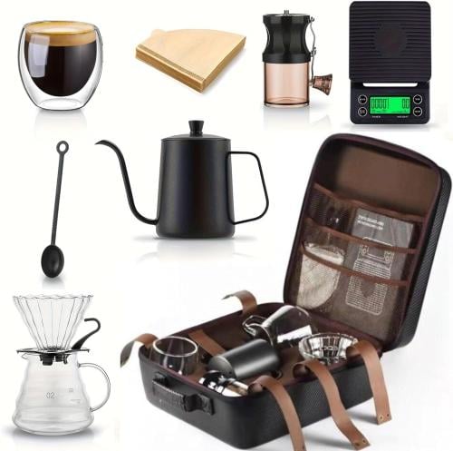 حقيبة أدوات القهوة V60 المكونة من 10 قطع