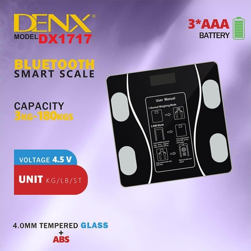 ميزان ذكي DENX DX1717 بتقنية البلوتوث لتحليل الجسم...