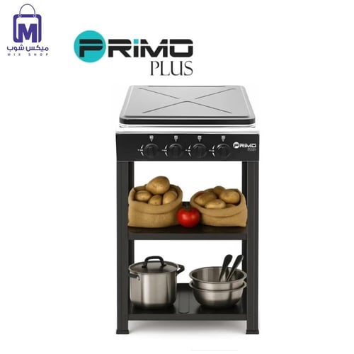 موقد غاز Primo Plus PR619 تصميم متين مع 4 شعلات مط...