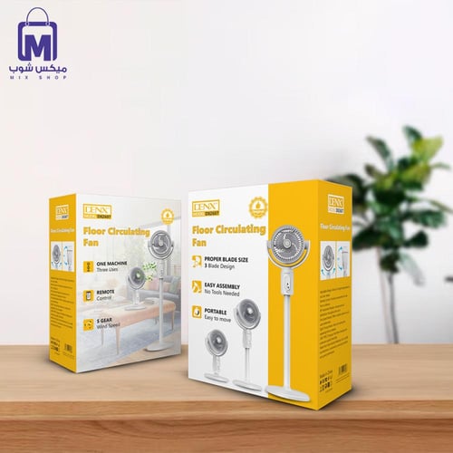 مروحة أرضية DENX DX2607 بخمس سرعات وتحكم عن بعد وش...