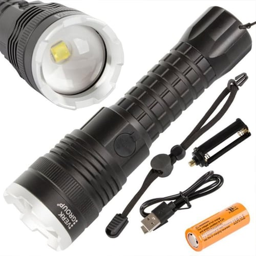 كشاف يدوي P50 قابل للشحن بإضاءة LED قوية ومدى 1000...