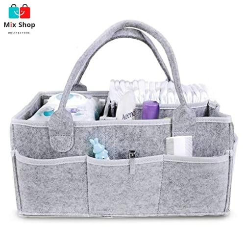 حقيبة تخزين حفاضات الأطفال من اللباد لتخزين الحفاض...