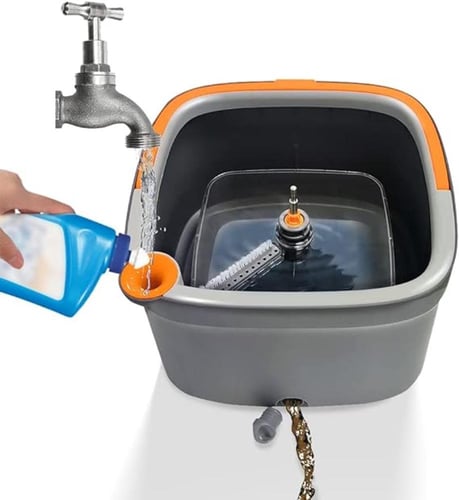 الممسحة الدوارة والدلو بتقنية فصل ذاتي للمياه مع ر...