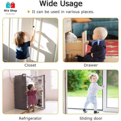 قفل الثلاجة مكون من قطعتين بكلمة مرور 3 ارقام لغلق...