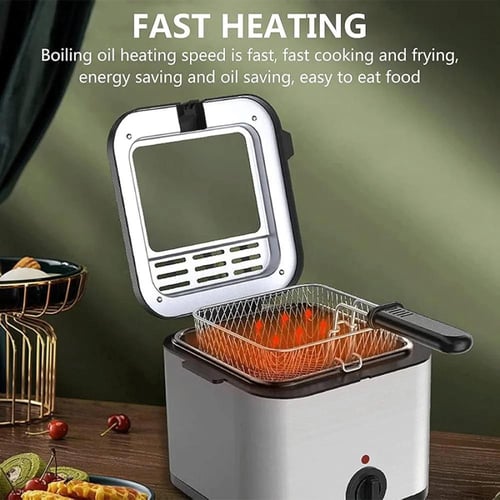 مقلاة عميقة DENX DX4002 ستيل 2.5 لتر، 1000 واط لنت...