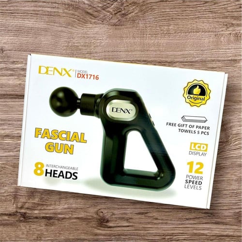 مسدس تدليك عضلي DENX DX1716 بـ 12 مستوى قوة و8 رؤو...