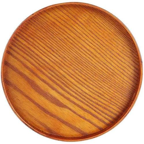 صينية تقديم خشبية دائرية فاخرة 30 سم للمطبخ والضيا...