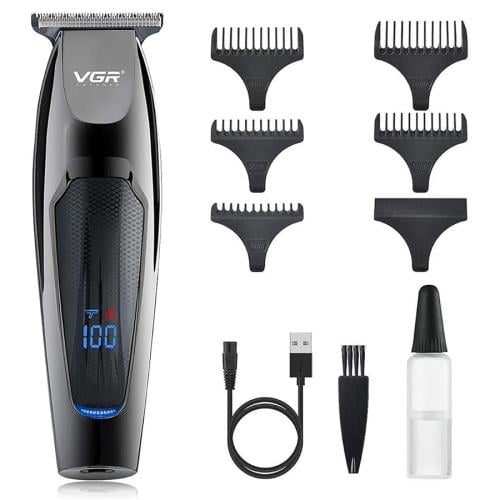 ماكينة حلاقة VGR V-070 احترافية شفرة T وشحن USB مق...