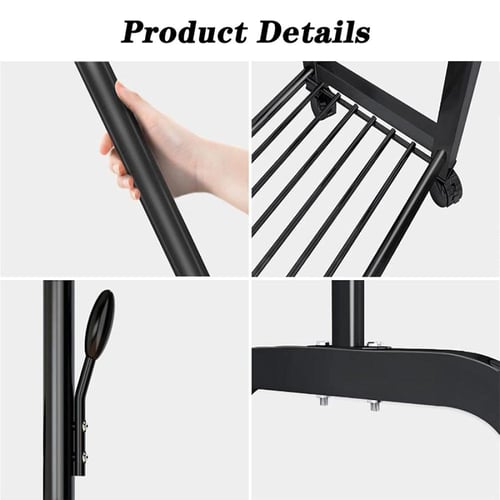 ستاند ملابس 3×1 (لون اسود) من Primo Plus بخطافات ج...