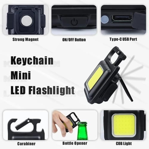 مصباح LED صغير محمول متعدد الوظائف قابل لإعادة الش...