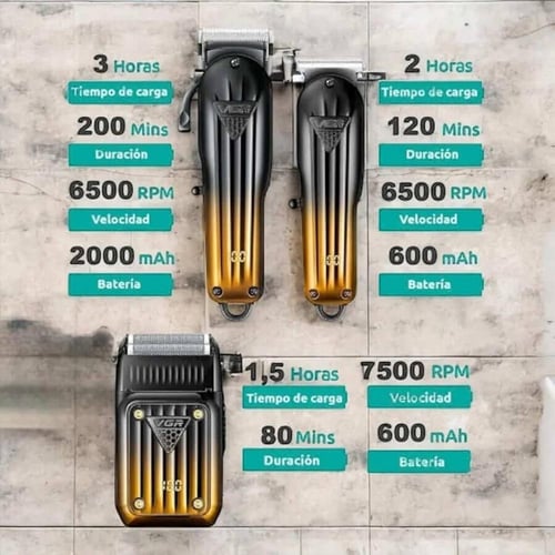 طقم حلاقة VGR V-644 احترافي 3 في 1 قابل للشحن USB...