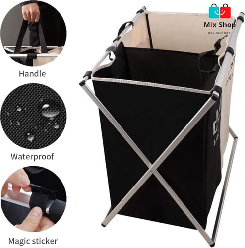 سلة غسيل مقسمه قابلة للطي من قماش أكسفورد