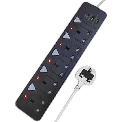 توصيلة كهربائية TradaMax بـ5 مخارج USB كابل 5م