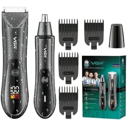 ماكينة تشذيب الأنف والجسم VGR V-934 للرجال شحن USB...