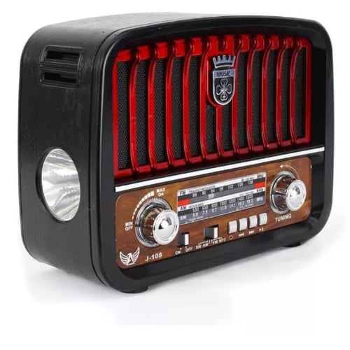 راديو محمول DENX DX2450 مع صوت Hi-Fi وبلوتوث ومصبا...