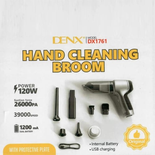 المكنسة الكهربائية DENX DX1761 بقوة 120 واط مع بطا...