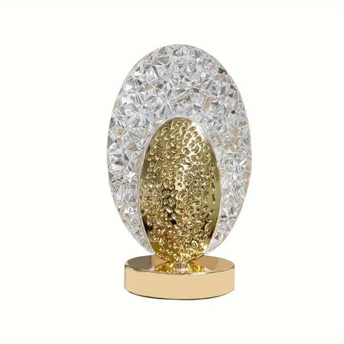 مصباح طاولة كريستالي مع بطارية قابلة لاعادة الشحن...