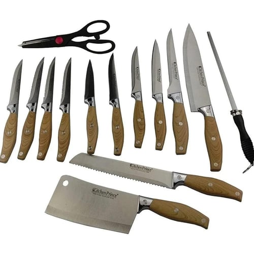طقم سكاكين مطبخ مكون من 15 قطعة من Kitchen Prince
