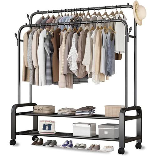 ستاند ملابس 3×1 (لون اسود) من Primo Plus بخطافات ج...