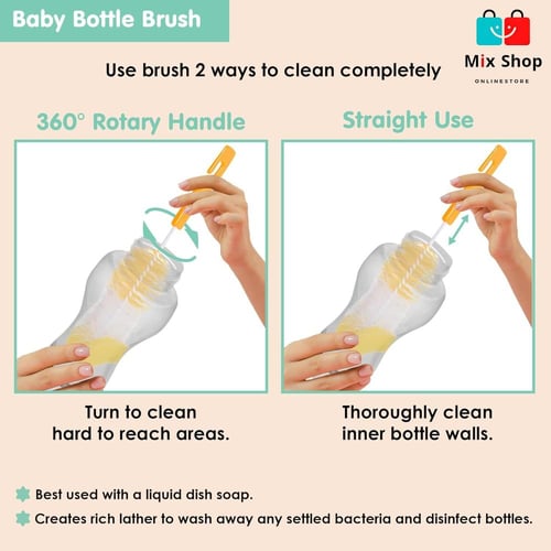 مجموعة فرش تنظيف الزجاجات مع إسفنجة مكونة من قطعتي...