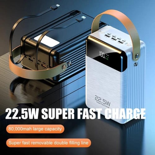 باور بانك بسعة 80000 مللي أمبير مع ثلاثة منافذ USB...