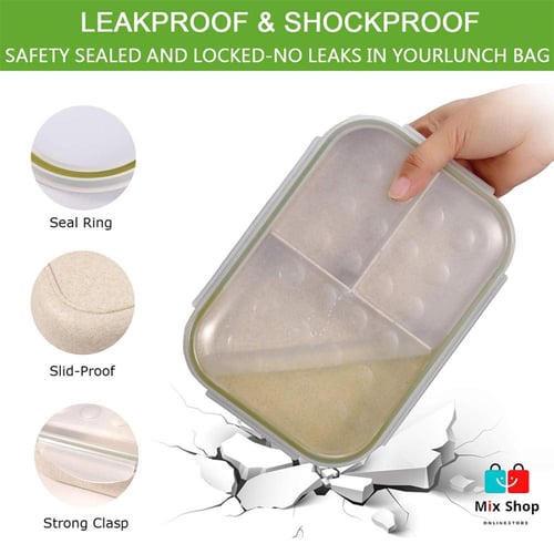 علبة غذاء مكونة من ثلاثة أقسام مع ادوات للطعام من...