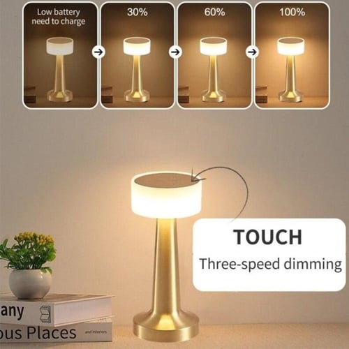 مصباح طاولة ماسي LED بتصميم فاخر، يعمل باللمس ويشح...