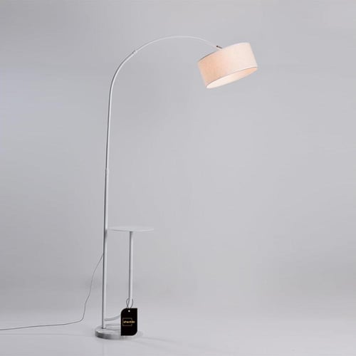 مصباح أرضي مع 3 ألوان إضاءة ورف قابل للتعديل من ال...