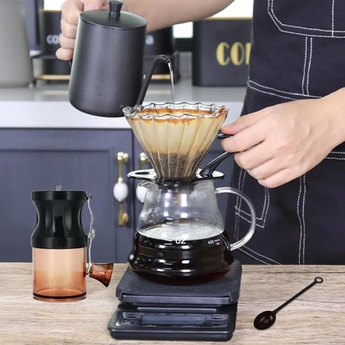 طقم تحضير قهوة مقطرة 7 قطع شنطة سفر متكاملة مع ميز...