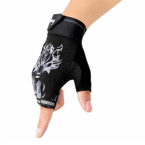 قفازات يد بتصميم نصف اصبع لمختلف الأنشطة الرياضية