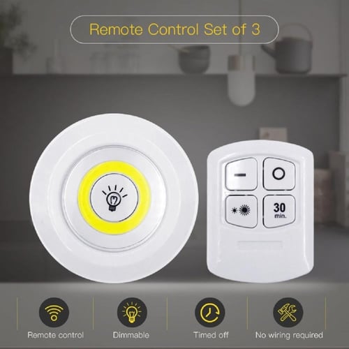 أضواء LED تتكون من 3 قطع مع جهاز تحكم عن بُعد لمخت...