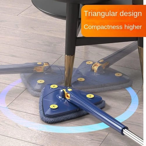 ممسحة تنظيف ثلاثية ودوران 360 درجة مع وسادات ألياف...