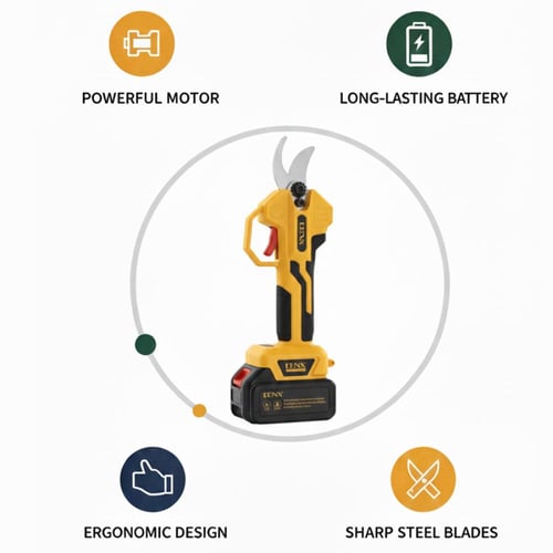 مقص تقليم كهربائي DENX DX3321 بقدرة 500 واط وبطاري...