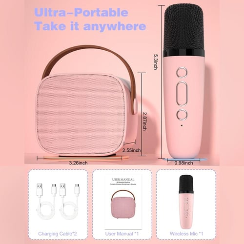 جهاز كاريوكي للأطفال مع مكبر صوت بلوتوث وميكروفون...