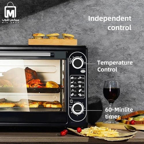 فرن كهربائي بسعة 48 لتر متعدد الوظائف بقدرة 2000 و...
