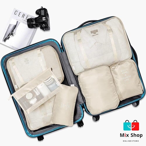 منظم حقائب السفر مكون من 7 قطع لتنظيم أمتعة وملابس...