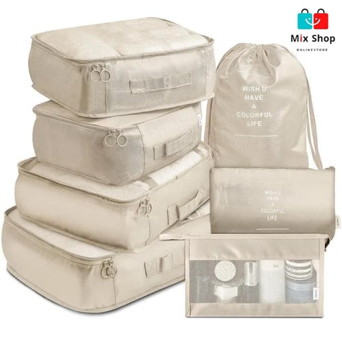 منظم حقائب السفر مكون من 7 قطع لتنظيم أمتعة وملابس...