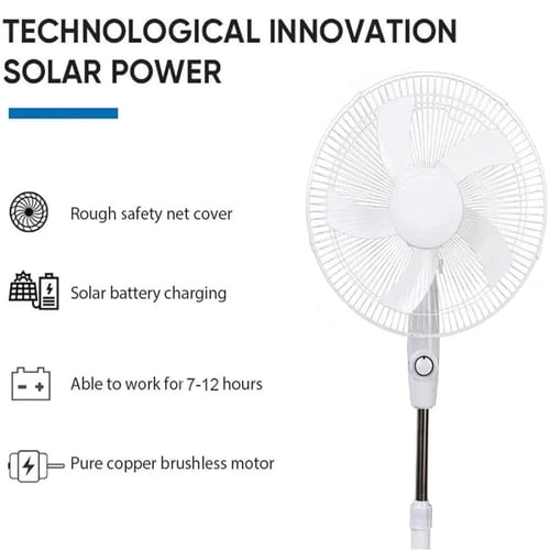 مروحة شمسية DENX DX2606 قابلة لإعادة الشحن مع LED...