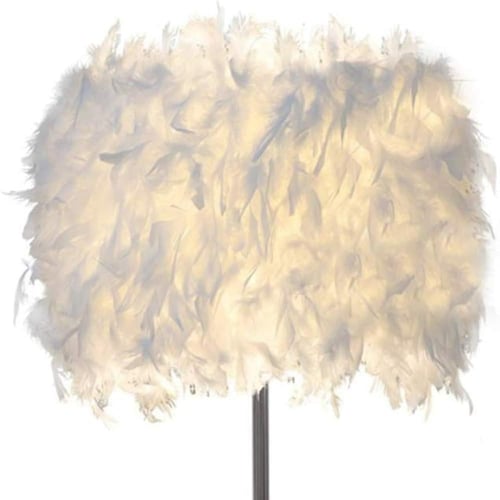 مصباح طاولة بتصميم عصري وحديث مزود بغطاء من الريش...