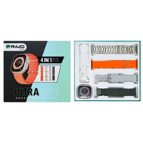 ساعة ذكية 4 في 1 من Primo Plus بشاشة ملونة، قياس ض...