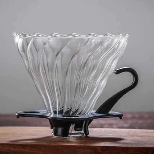 قمع ترشيح قهوة زجاجي V60 منقط قهوة احترافي لتحضير...