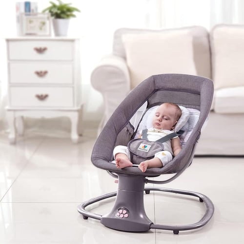 كرسي الهزاز الكهربائي للأطفال بخمس سرعات، 10 أغانٍ...